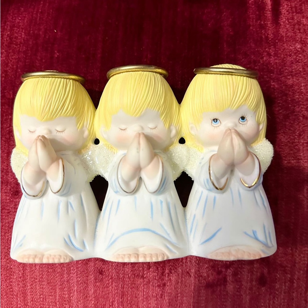 HOMCO Vintage Praying Angels Figurine ~ Christmas Angels Figurine